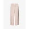 ISSEY MIYAKE NS ROSE GRAY PLEATED STRAIGHT-LEG WOVEN TROUSERS
