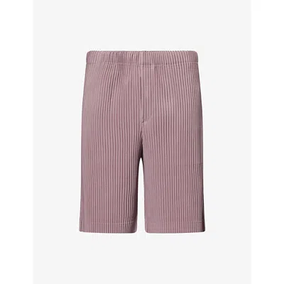 Issey Miyake Ns Seaside Purple Color Pleats Drawstring Knitted Shorts In Brown