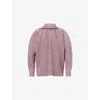Issey Miyake Ns Seaside Purple Color Pleats Relaxed-fit Knitted Hoodie In Purple