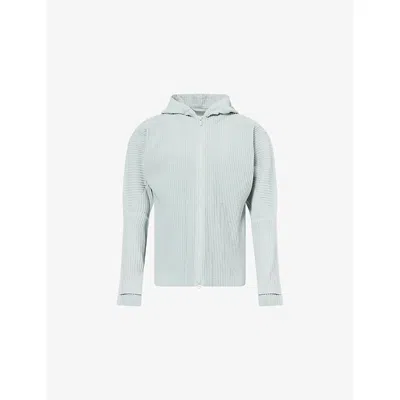 Issey Miyake Ns Sericite Blue July Pleated Woven Hoodie