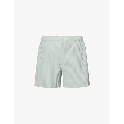 Issey Miyake Ns Sericite Blue Mc July Regular-fit Knitted Shorts