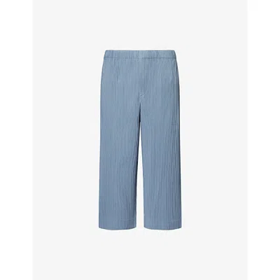 Issey Miyake Ns Slate Blue Monthly Colors: August Drawstring Knitted Trousers