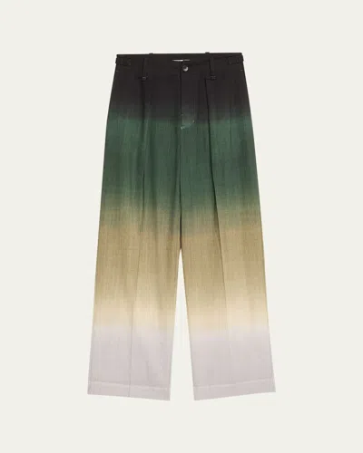 Issey Miyake Nuance Ombre Pleated Wool Pants In Multi