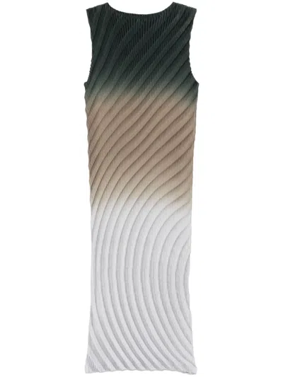 Issey Miyake Nuance Pleats Midi Dress In 95 Before Midnight