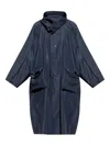 Issey Miyake Navy Kite Coat In Black