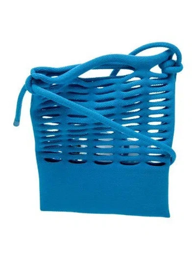 Pre-owned Issey Miyake Nylon Messenger Bag W/ Tags In Blue