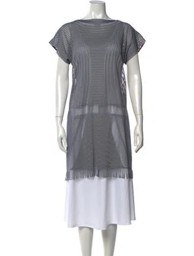 Pre-owned Issey Miyake Nylon Midi Length Dress In Grey