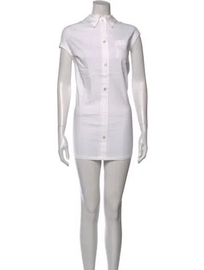 Pre-owned Issey Miyake Nylon Mini Dress W/ Tags In White