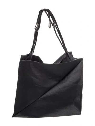 Pre-owned Issey Miyake Nylon Top Handle Bag In Black