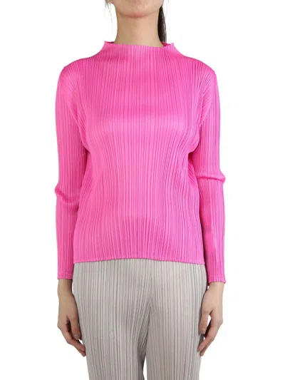 Issey Miyake Pleats Please  Monthly Colors August Pleated Top In Pink