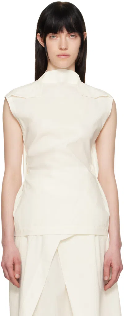 Issey Miyake Off-white Ample Top In 06 Asa White