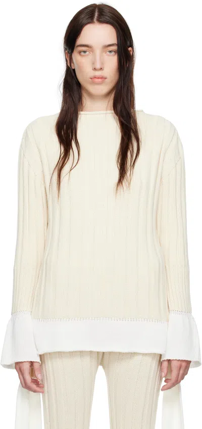 Issey Miyake Off-white 'behind The Scenes' Sweater In 06 Moon White