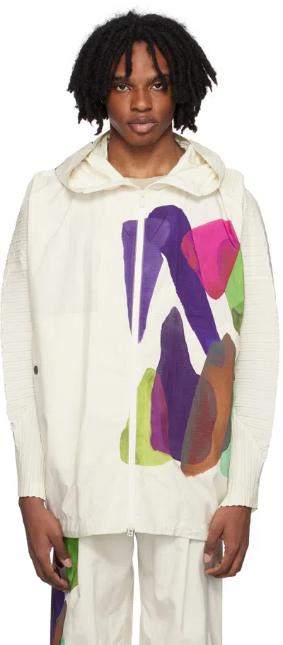 Issey Miyake Off-white Cascade Picturesque Jacket In 41-ivory