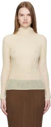 Issey Miyake Off-white Chiffon Twist 3 Top In Neutral