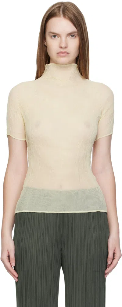 Issey Miyake Off-white Chiffon Twist 3 Top