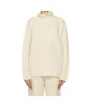 Issey Miyake Off-white Cotton & Alpaca Knit Turtleneck In Nude