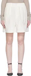 Issey Miyake Off-white Crumpled U Shorts In Black