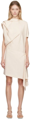 Issey Miyake Enveloping Asymmetric Draped Dress In 06 Moon White