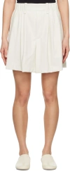 Issey Miyake Off-white Figure Faux-leather Shorts In 02 Off White