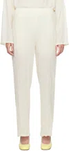 Issey Miyake Off-white Karami Wool Trousers In 06 Moon White