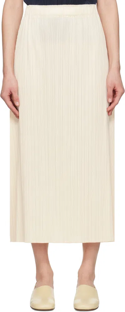Issey Miyake Off-white Monthly Colours December Maxi Skirt In 02 Off White