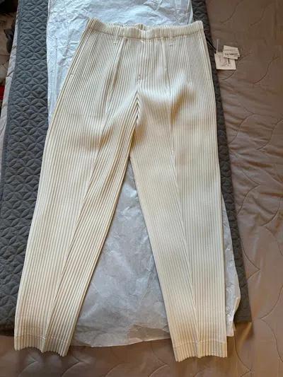 Pre-owned Issey Miyake Off-white Rock Trousers Jf159 Size 3 In Off White