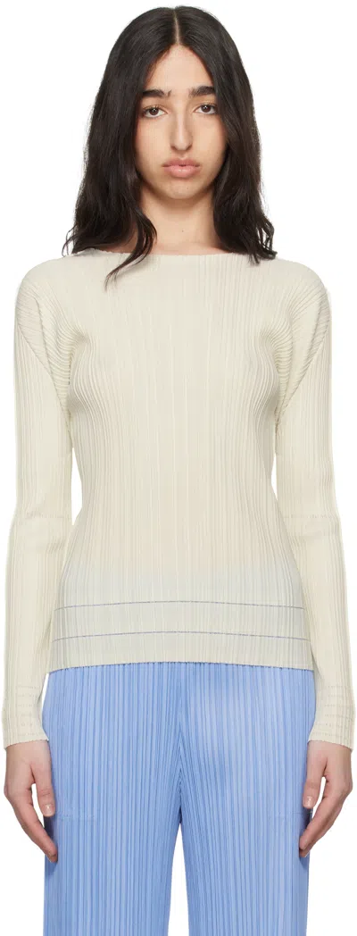 Issey Miyake Off-white Soft Pleats Sweater