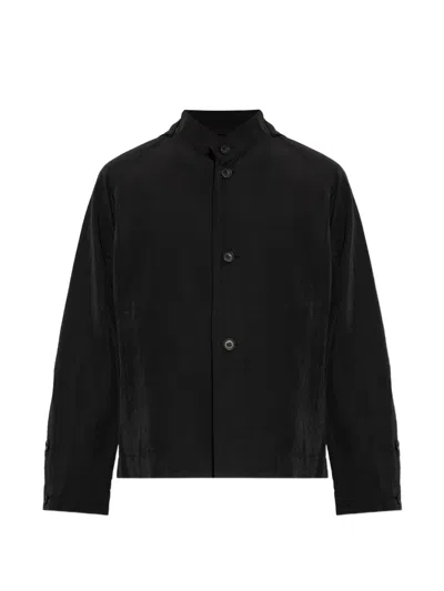 Issey Miyake Opacity Hooded Button-up Jacket In Black