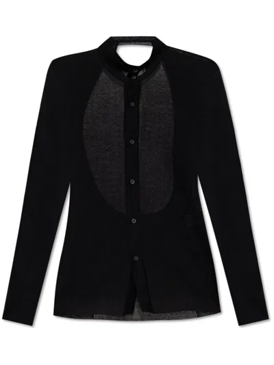 Issey Miyake Open-back Cardigan In Black
