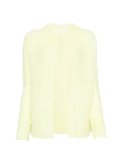 Issey Miyake Open-front Long-sleeve Jacket In Yellow