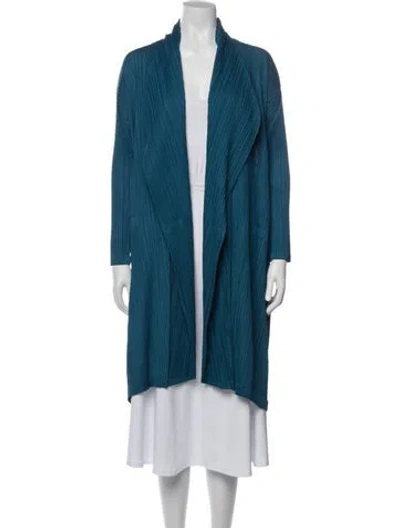 Pre-owned Issey Miyake Open Front Sweater In Blue