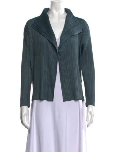 Pre-owned Issey Miyake Open Front Sweater In Blue/green