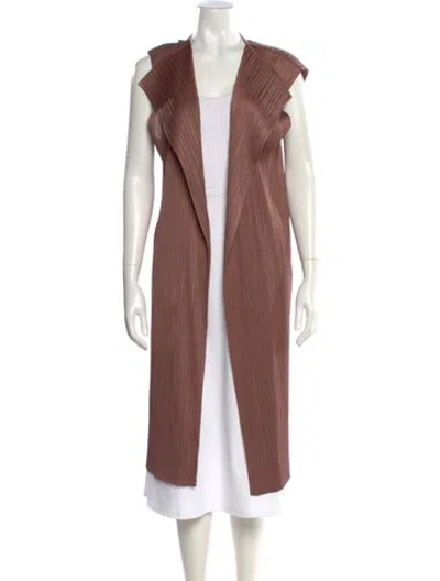 Pre-owned Issey Miyake Open Front Sweater In Brown