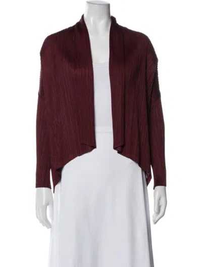 Pre-owned Issey Miyake Open Front Sweater In Burgundy