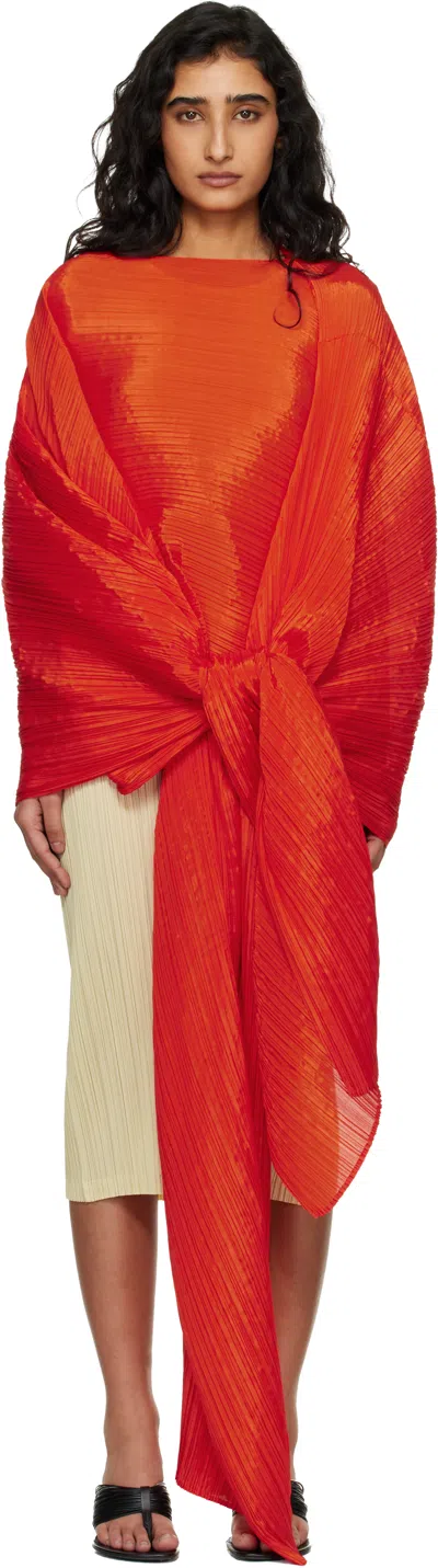 Issey Miyake Orange Madame-t Scarf In Red