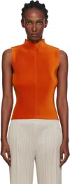 Issey Miyake Orange Mist July Tank Top In Orange