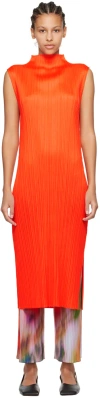 ISSEY MIYAKE ORANGE MONTHLY COLORS APRIL MAXI DRESS