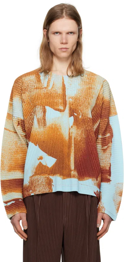 Issey Miyake Orange Wind Walk T-shirt In 32-orange