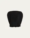 Issey Miyake Orbicular Pleated Cap-sleeve Top In Black