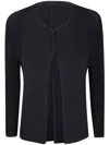 Issey Miyake Pleated Open-front Cardigan In Black