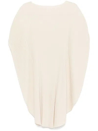 Issey Miyake Orbicular Pleats Midi Dress In Neutrals