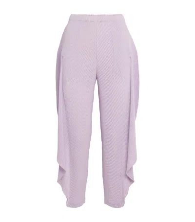 Issey Miyake Orbicular Pleats Trousers In Purple