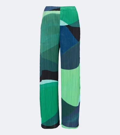 Issey Miyake Orbit Pleated Wide-leg Pants In Multi