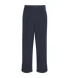 Issey Miyake Organic Cotton Pleated Trousers In Blue