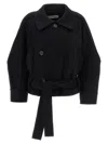 Issey Miyake Out Of A Cube Coats And Trench Coats Black In Black