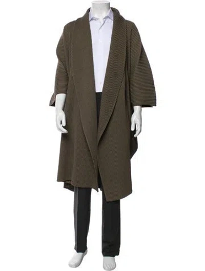 Pre-owned Issey Miyake Overcoat In Green