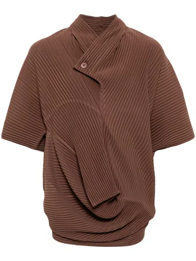 Issey Miyake Overflow T-shirt In Brown