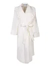 Issey Miyake Shaped Membrane Linen Trenh Coat In White