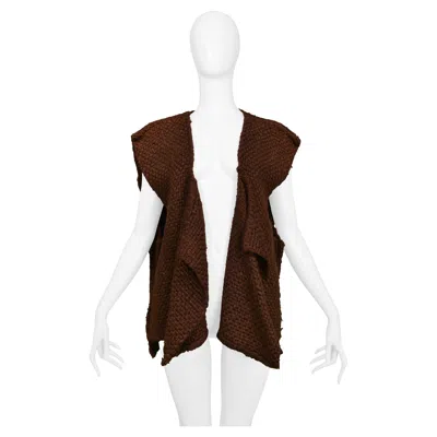 Pre-owned Issey Miyake Oversized Brown Woven Vest