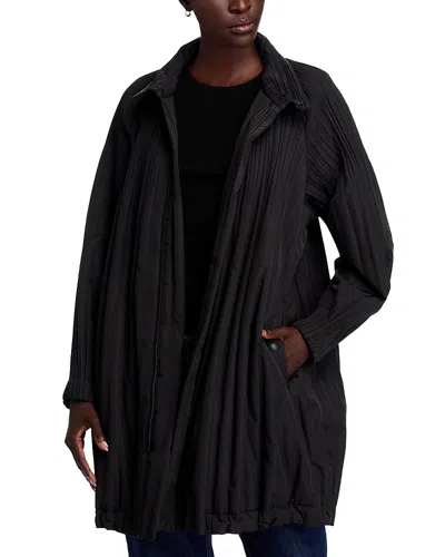 Issey Miyake Padded Pleats Coat In Black
